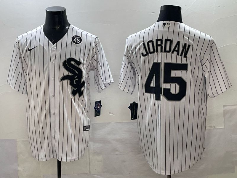 Men Chicago White Sox #45 Jordan white Nike MLB 2025 jersey 08